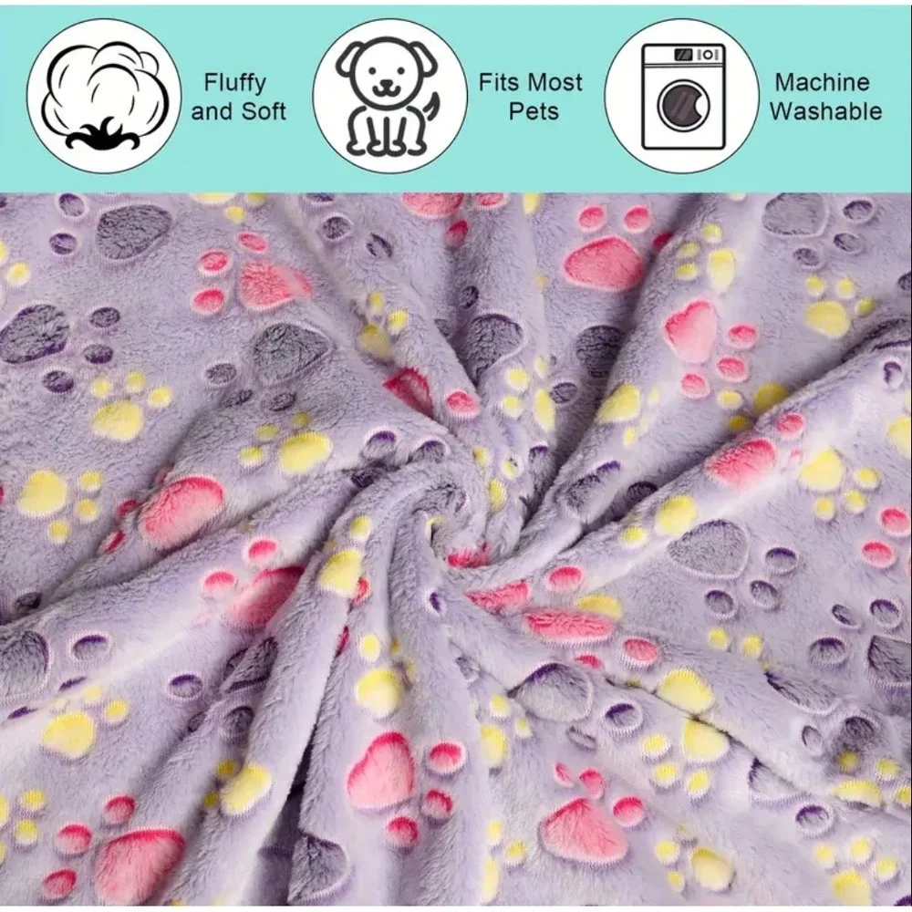 Warm & Soft Fluffy Fleece Flannel Pet Cat Dog PURPLE Blanket 30